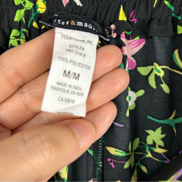 Mercer & Madison Floral Multicoloured Wide Leg Pants Medium - Picture 6 of 7
